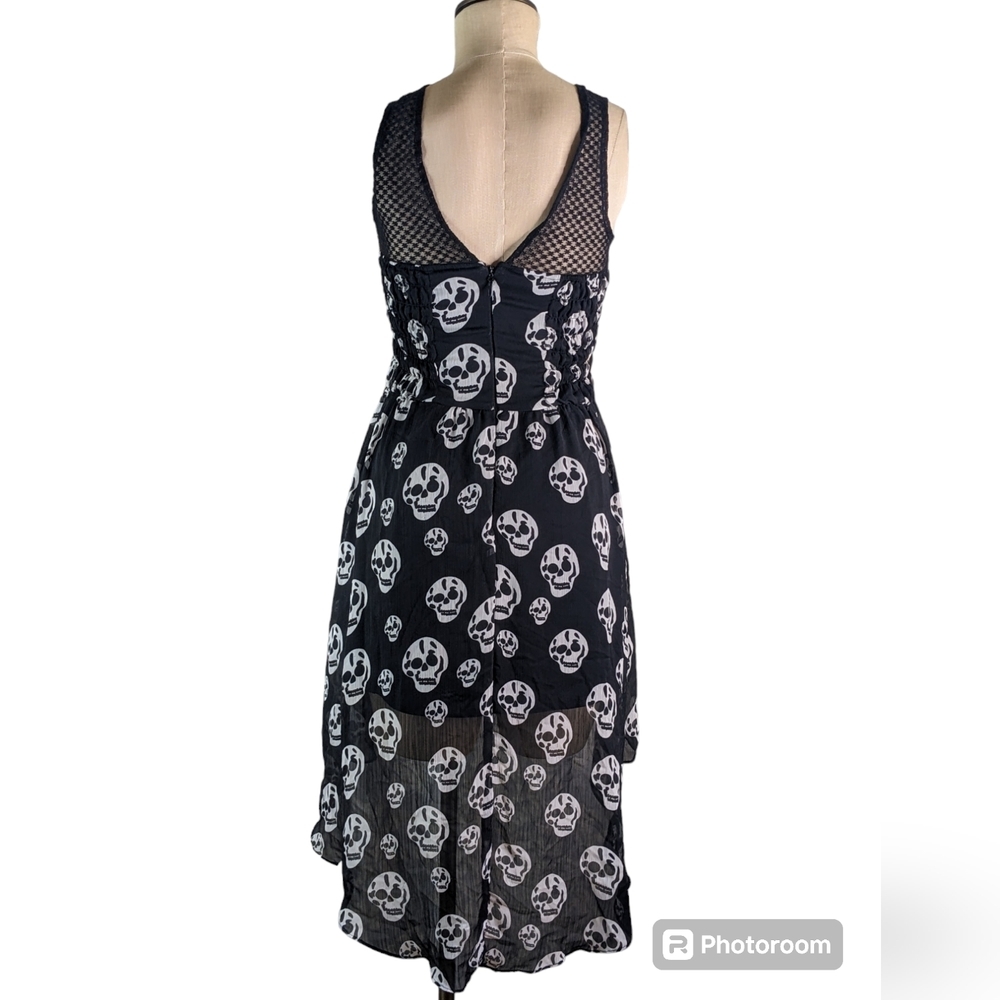 Y2K Royal Bones Skulls High Low Dress, M, EUC - Picture 2 of 3
